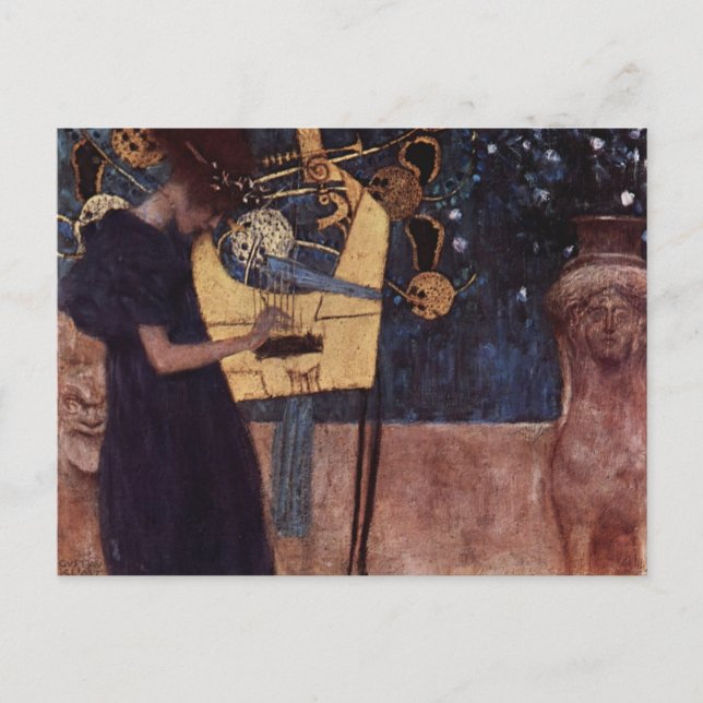 Klimt Gustav The Music Postcard (Front)