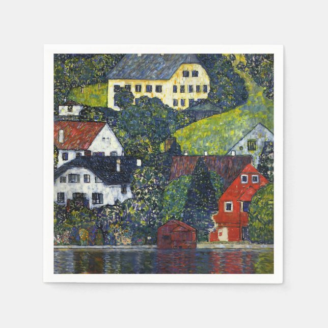 Klimt Houses at Unterach am Attersee Landscape Napkins (Front)