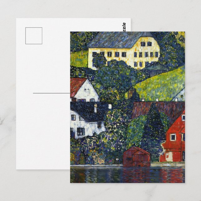 Klimt Houses at Unterach am Attersee Landscape Postcard (Front/Back)