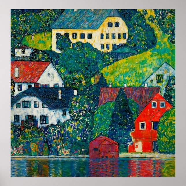 Klimt "Houses at Unterach on the Attersee" Poster (Front)