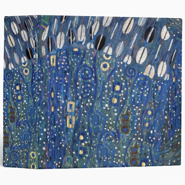 Klimt inspired Blue Gold Art Nouveau 3 Ring Binder (Front/Spine)