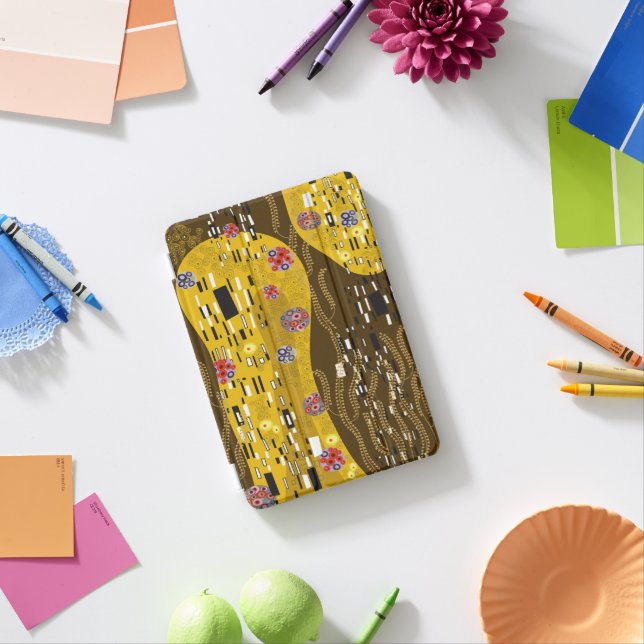 Klimt Inspired Gold Art Nouveau The Kiss iPad Case (In Situ)