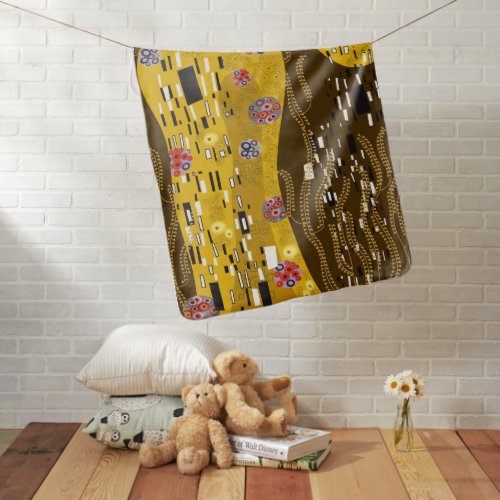 Klimt Inspired Gold Pattern Art Nouveau The Kiss Baby Blanket