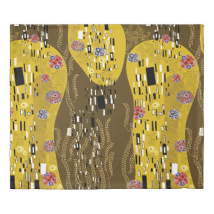 Klimt Inspired Gold Pattern Art Nouveau The Kiss Duvet Cover