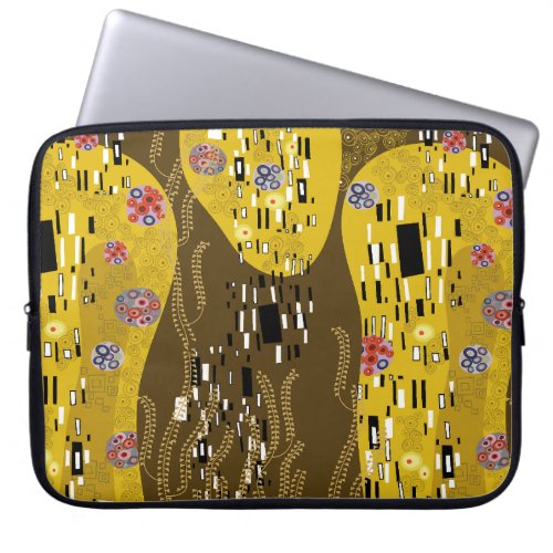 Klimt Inspired Gold Pattern Art Nouveau The Kiss Laptop Sleeve