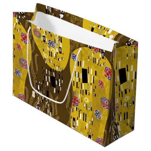 Klimt Inspired Gold Pattern Art Nouveau The Kiss Large Gift Bag