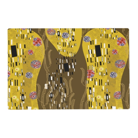 Klimt Inspired Gold Pattern Art Nouveau The Kiss Placemat