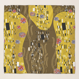 Klimt Inspired Gold Pattern Art Nouveau The Kiss Scarf