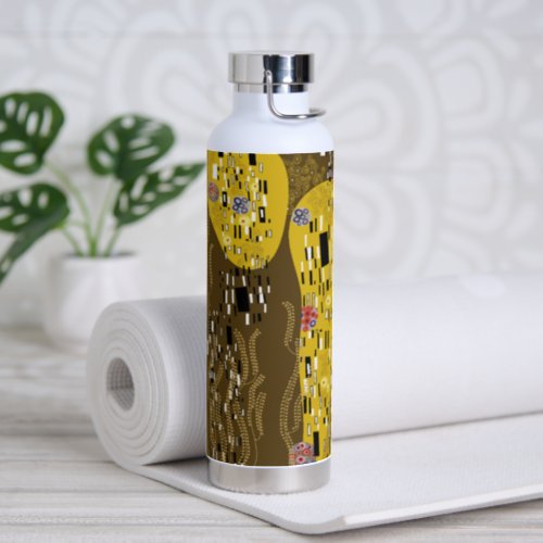 Klimt Inspired Gold Pattern Art Nouveau The Kiss Water Bottle