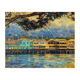 Klimt-inspired Monterey Bay Harbor Dreams Acrylic Print