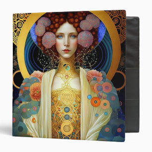 Klimt Inspired Queen Goddess Fantasy Art 3 Ring Binder