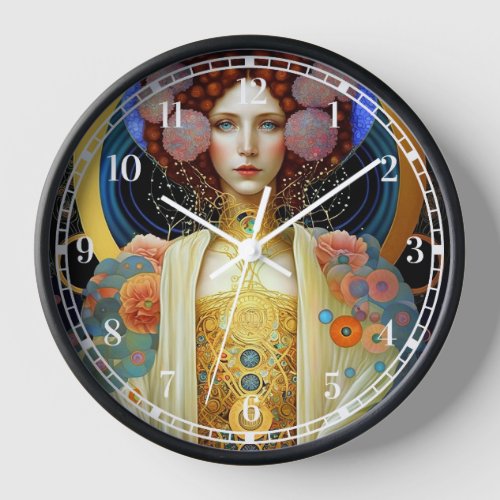 Klimt Inspired Queen Goddess Fantasy Art Clock