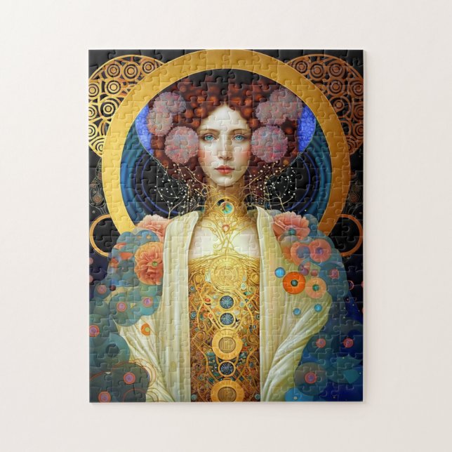 Klimt Inspired Queen Goddess Fantasy Art Jigsaw Puzzle (Vertical)