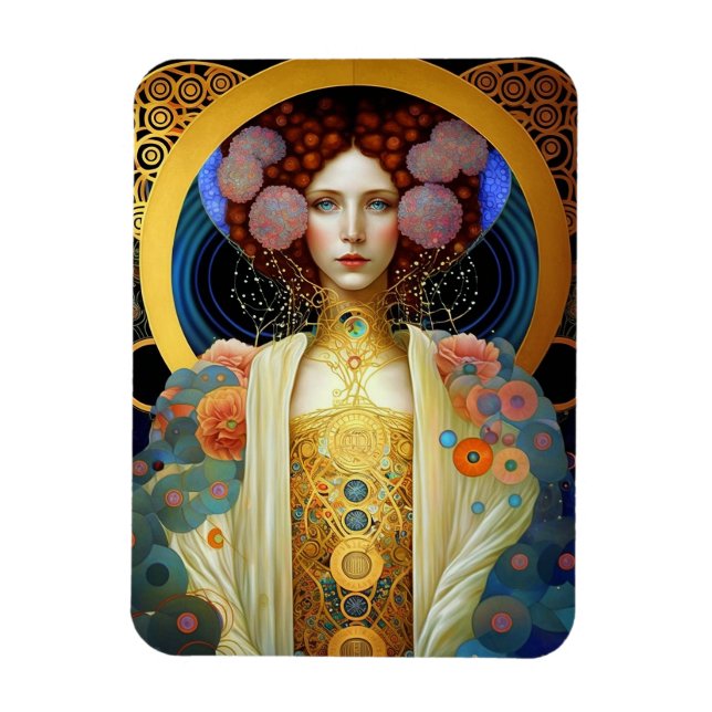 Klimt Inspired Queen Goddess Fantasy Art Magnet (Vertical)