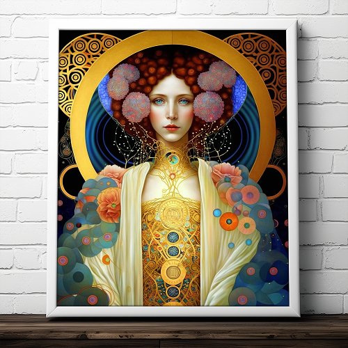 Klimt Inspired Queen Goddess Fantasy Art Poster