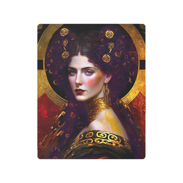 Klimt Inspired Queen Goddess Metal Print (Front)