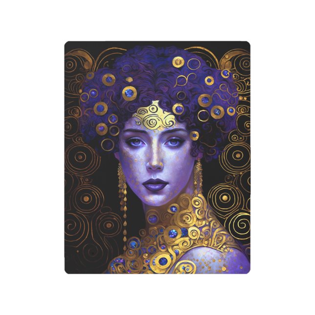 Klimt Inspired Queen Goddess Metal Print (Front)