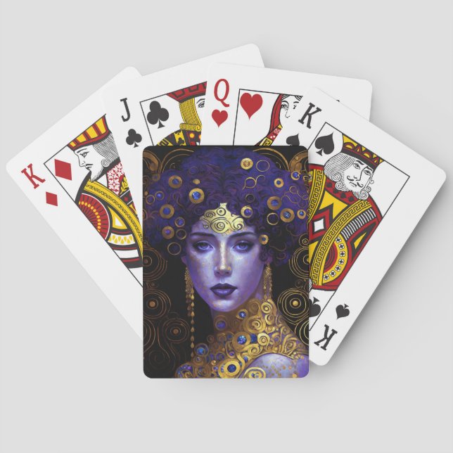 Klimt Inspired Queen Goddess Playing Cards (Back)