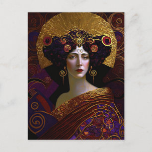 Klimt Inspired Queen Goddess Postcard