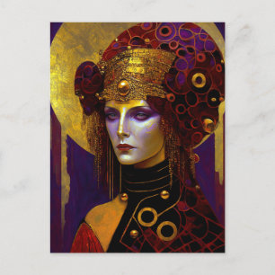 Klimt Inspired Queen Goddess Postcard