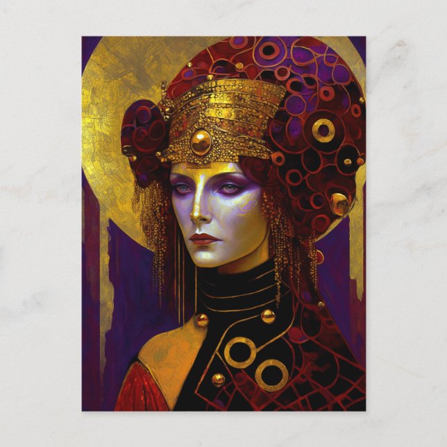 Klimt Inspired Queen Goddess Postcard (Front)