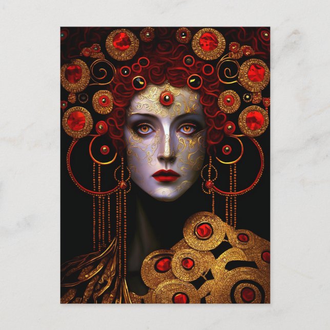 Klimt Inspired Queen Goddess Postcard (Front)