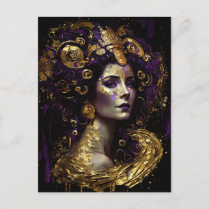 Klimt Inspired Queen Goddess Postcard