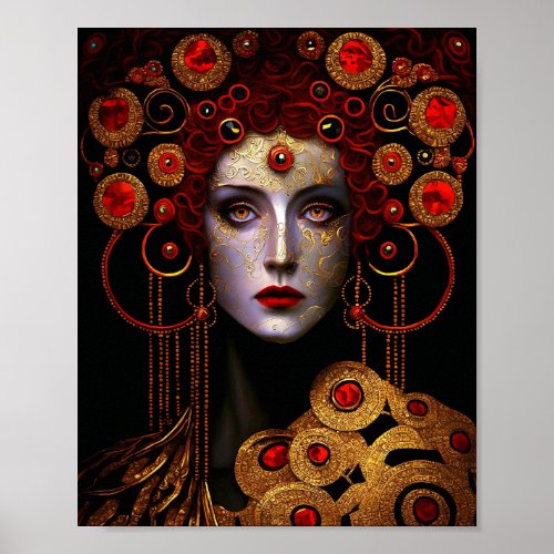 Klimt Inspired Queen Goddess Poster