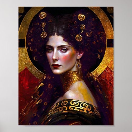 Klimt Inspired Queen Goddess Poster