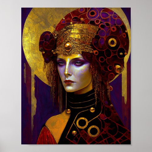 Klimt Inspired Queen Goddess Poster