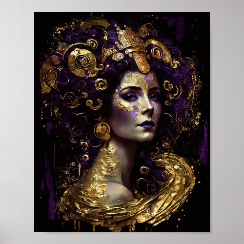 Klimt Inspired Queen Goddess Poster