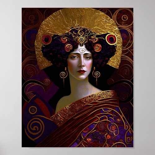 Klimt Inspired Queen Goddess Poster