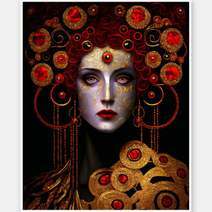 Klimt Inspired Queen Goddess Sticker