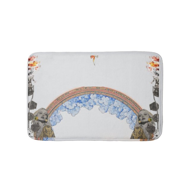 Klimt-Inspired Surreal  Bath Mat (Front)