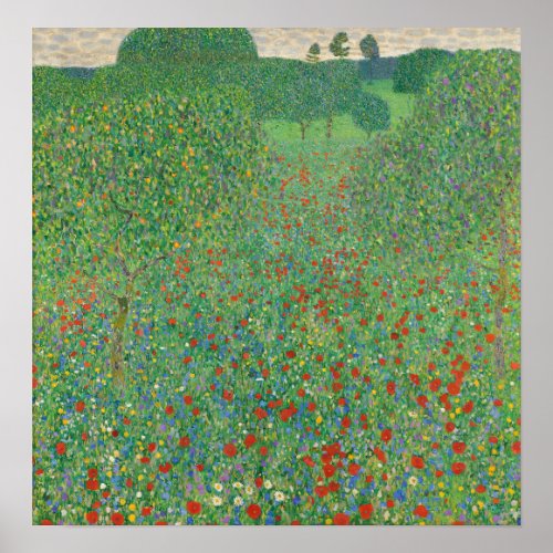 Klimt _ Poppy Field Poster