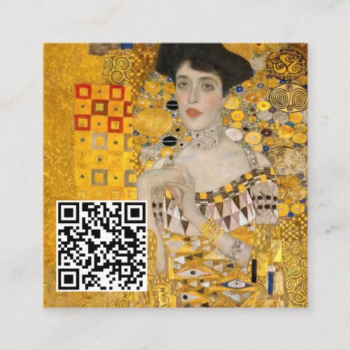 Klimt _ Portrait of Adele Bloch_Bauer I _ QR Code Square Business Card