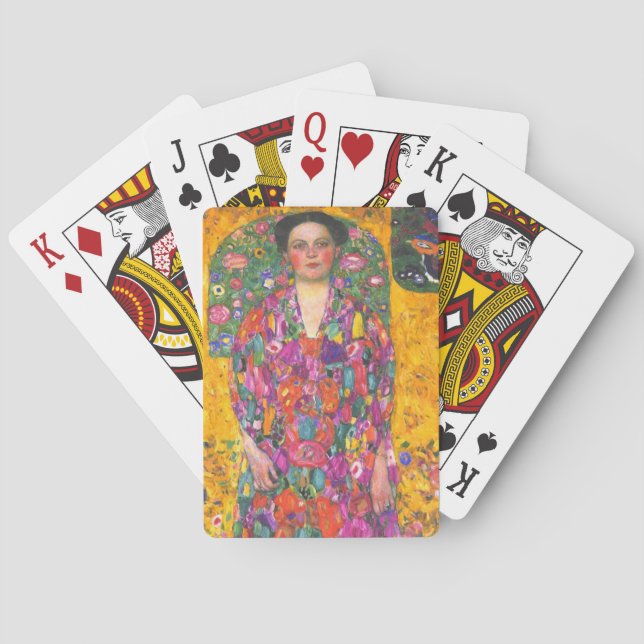 Klimt Portrait of Eugenia Primavesi Poker Cards (Back)