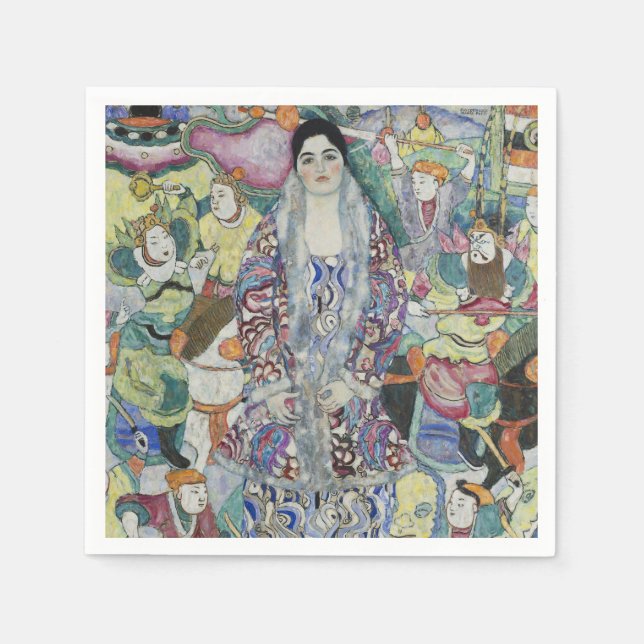 Klimt-Portrait of Friederike Maria Beer Fine Art Napkins (Front)