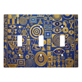 Klimt Style Blue+Gold Egyptian Revival Light Switch Cover
