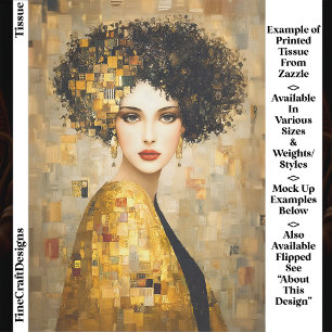 Klimt Style Portrait Woman In Gold EB5R Decoupage Tissue Paper