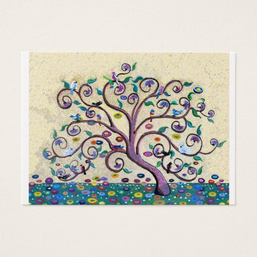 Customizable Klimt style tree business cards
