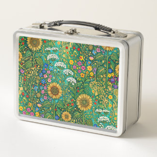 Klimt Sunflower Meadow Metal Lunch Box
