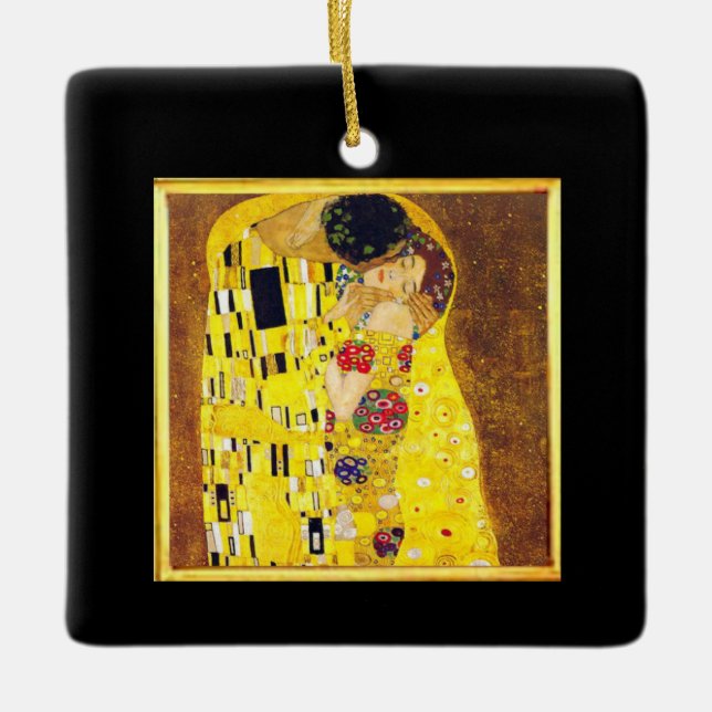 Klimt The Kiss Ceramic Ornament (Front)