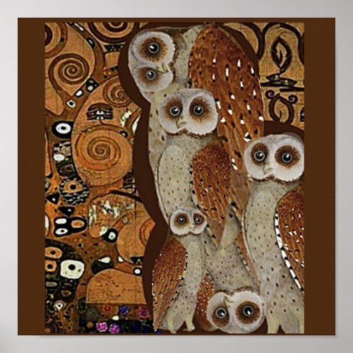 Klimt The Tree of Life Owl Parody Poster