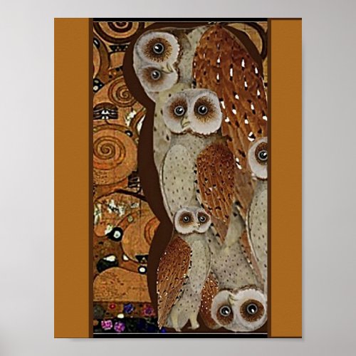 Klimt The Tree of Life Owl Parody   Poster