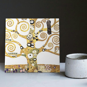 Klimt Tree of Life Art Nouveau Wall Decor Ceramic Tile