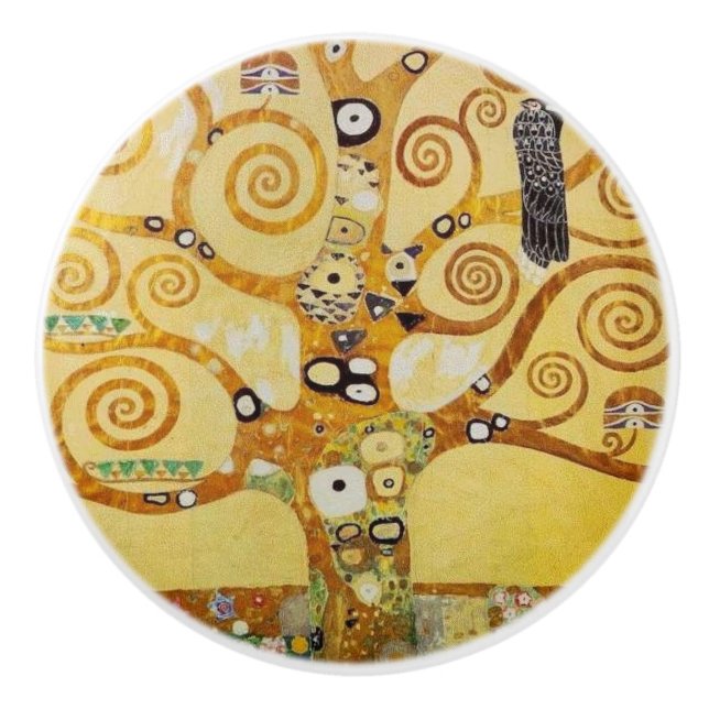 Klimt, Tree of Life Ceramic Knob (Front)