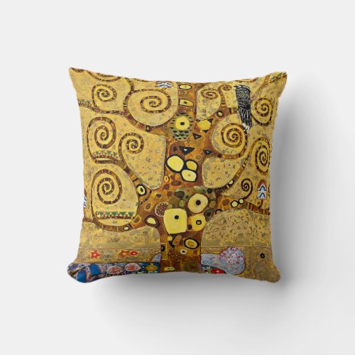 Klimt  Tree of Life Throw Pillow