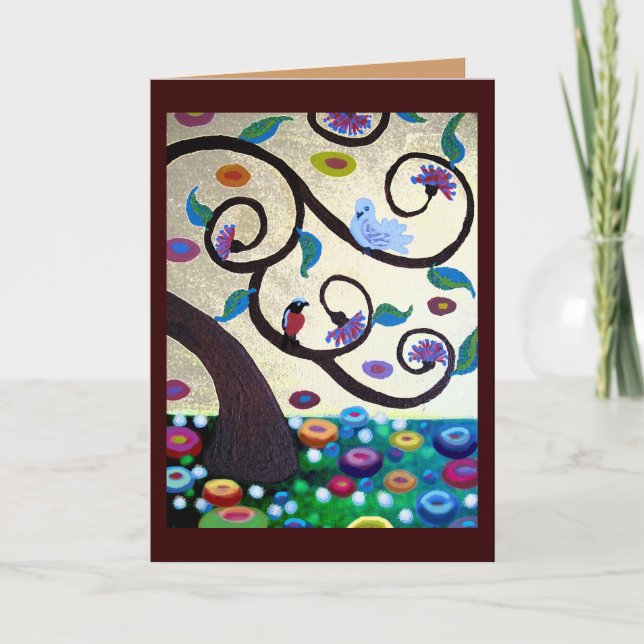 Klimt tree with birds card (Front)