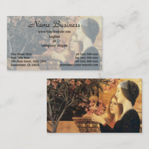 Klimt Two Girls with Oleander Art Nouveau Business Card